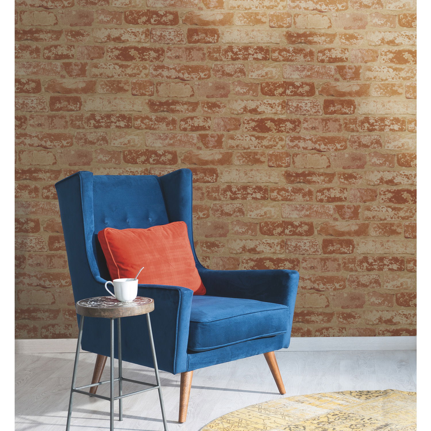 Up the Wall Red & Taupe Wallpaper large image 
