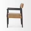 Toni Dark Brown Wood with Chestnut Leather Dining Chair thumbnail 4