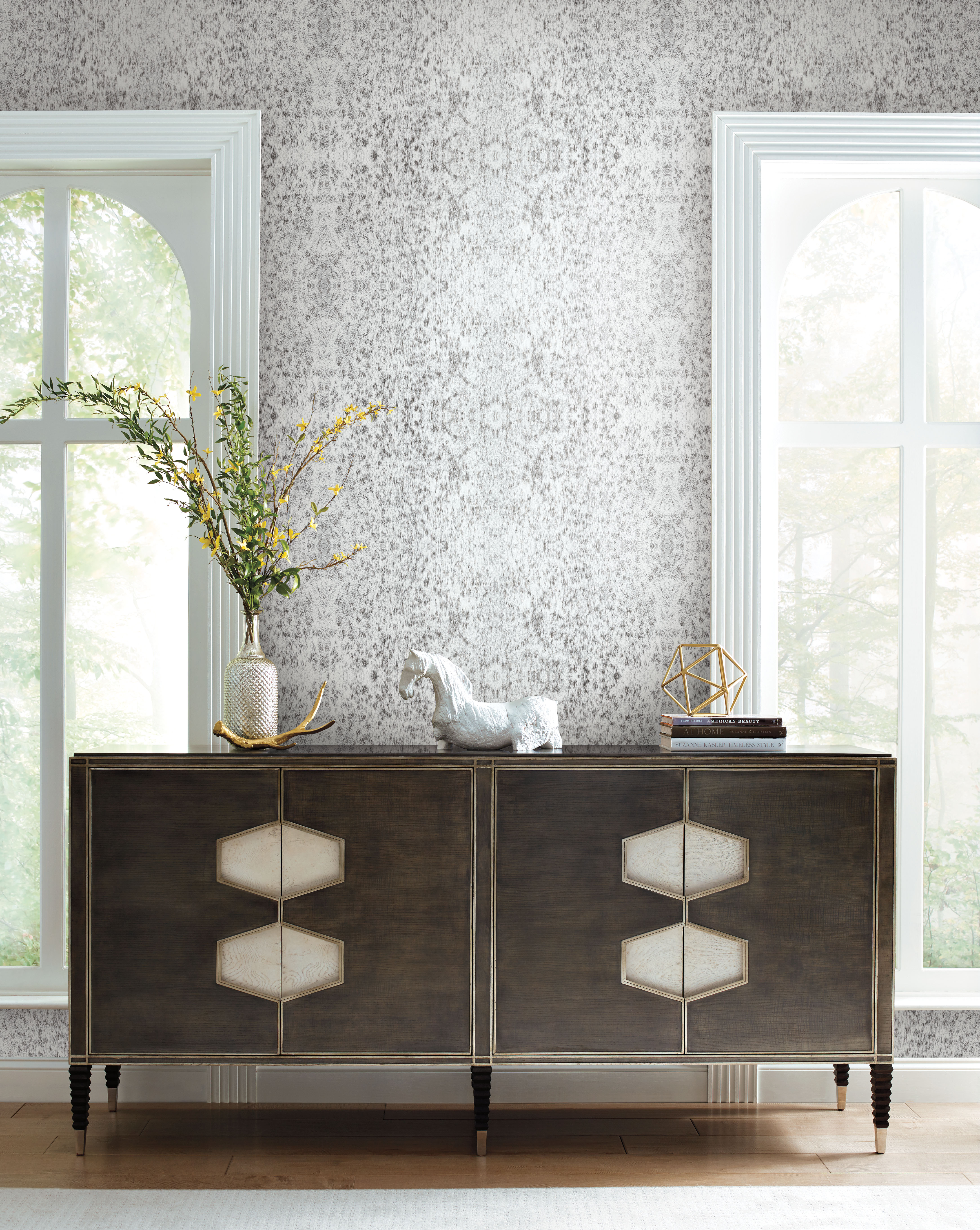 Fleabitten Soft Grey Peel & Stick Wallpaper large image 