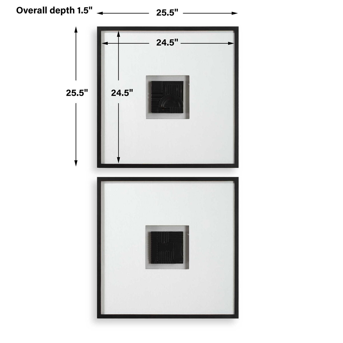 Origins Shadow Boxes Set/2, Sculptural Wall Art by Uttermost, 25.5" width x 25.5" height x 1.5" depth View 3