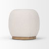 Siren Cream Fabric with Light Brown Wood Round Accent Stool thumbnail 6