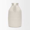 Tyrus Large Textured Matte White with Speckling Ceramic Vase, by Mercana, 9.44" length x 9.05" width x 15.35" height thumbnail 7