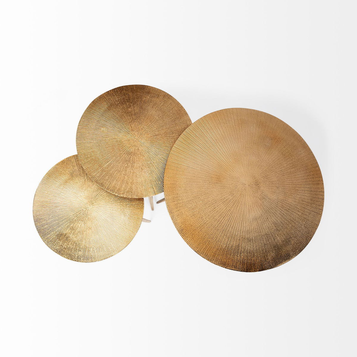 Reva III (Small) 16L x 16W Gold Round Top Cast Aluminum Accent Table, Side & End Table by Mercana, 16.25" length x 16.25" width x 17" height View 7
