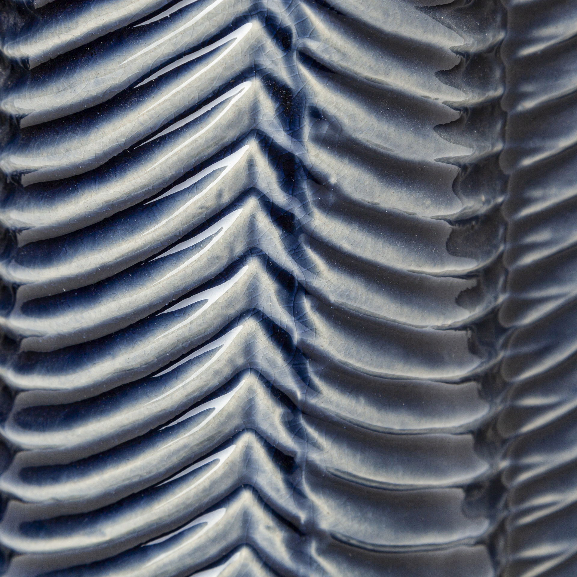 Bashir I Small Dark Navy Gloss Ceramic Vase, by Mercana, 5.12" length x 5.12" width x 10.24" height View 8