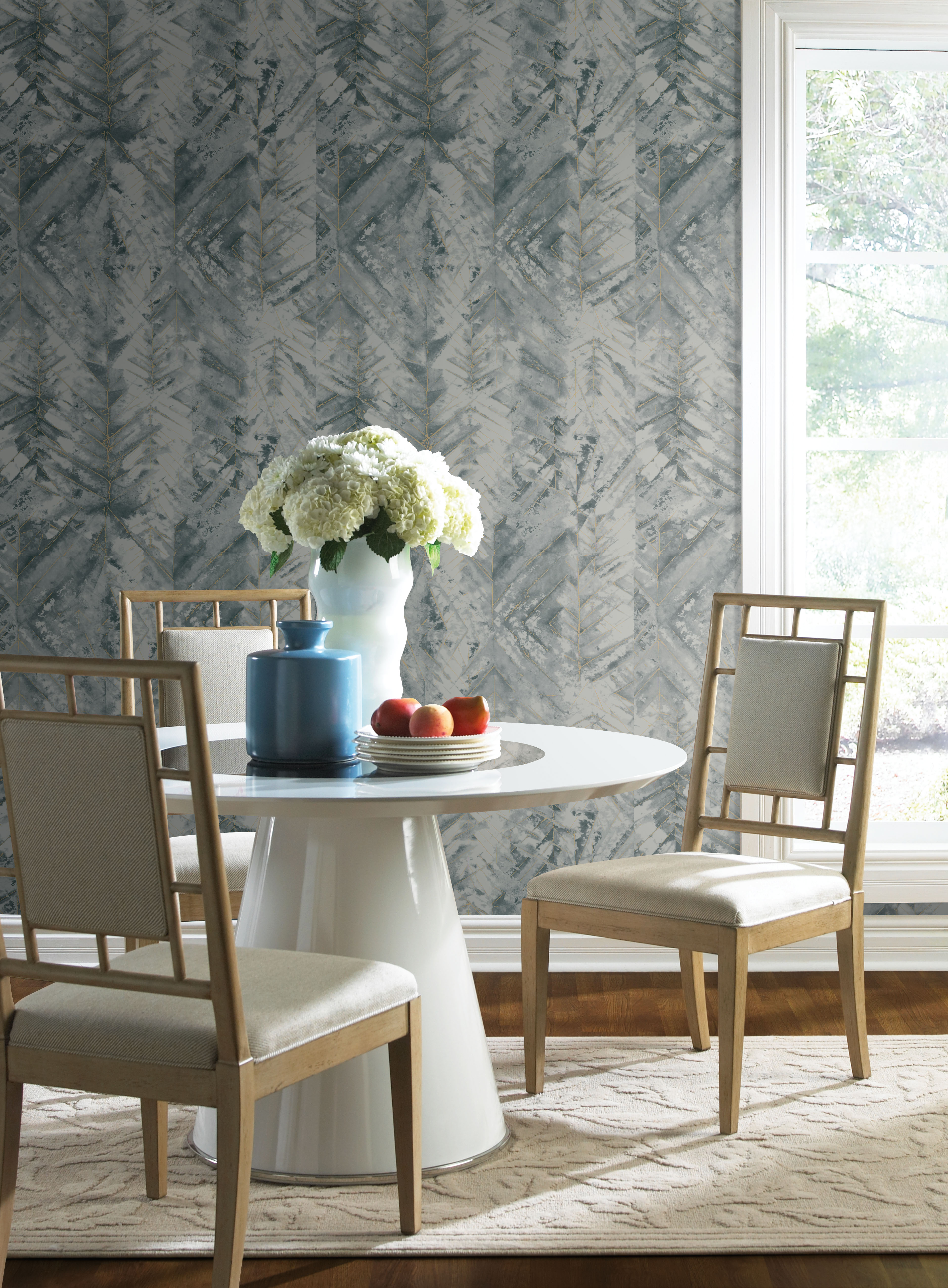 Textural Impremere Blue & Green Metallic Wallpaper large image 