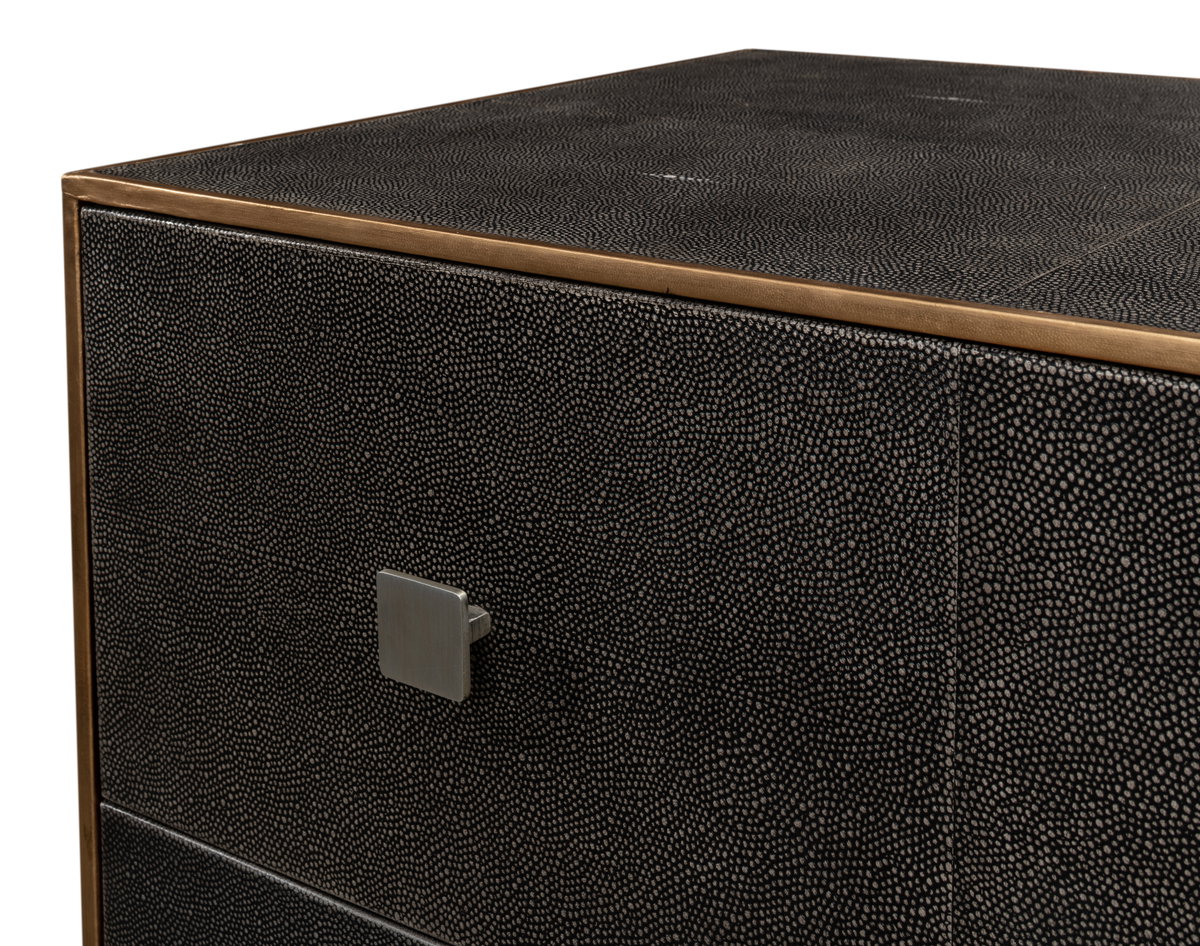 Grey Shagreen Dresser, by Sarreid, 1'8" length x 3'6" width x 2'10" height View 12