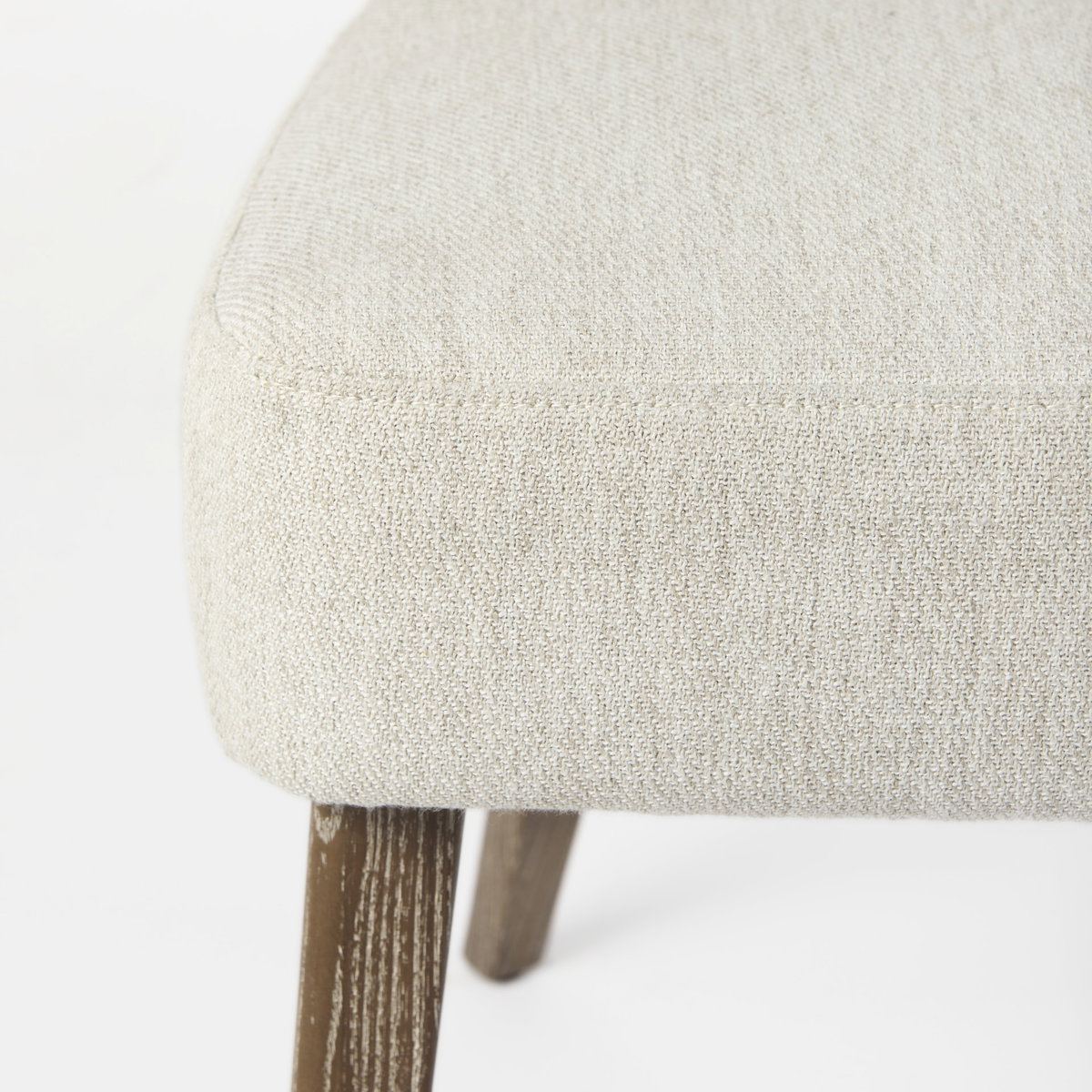 Niles Wingback Dining Side Chair | Cream Fabric with Medium Brown Wooden, Dining Chair by Mercana, 22.5" length x 24.5" width x 32" height View 11