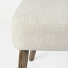 Niles Wingback Dining Side Chair | Cream Fabric with Medium Brown Wooden, Dining Chair by Mercana, 22.5" length x 24.5" width x 32" height thumbnail 11