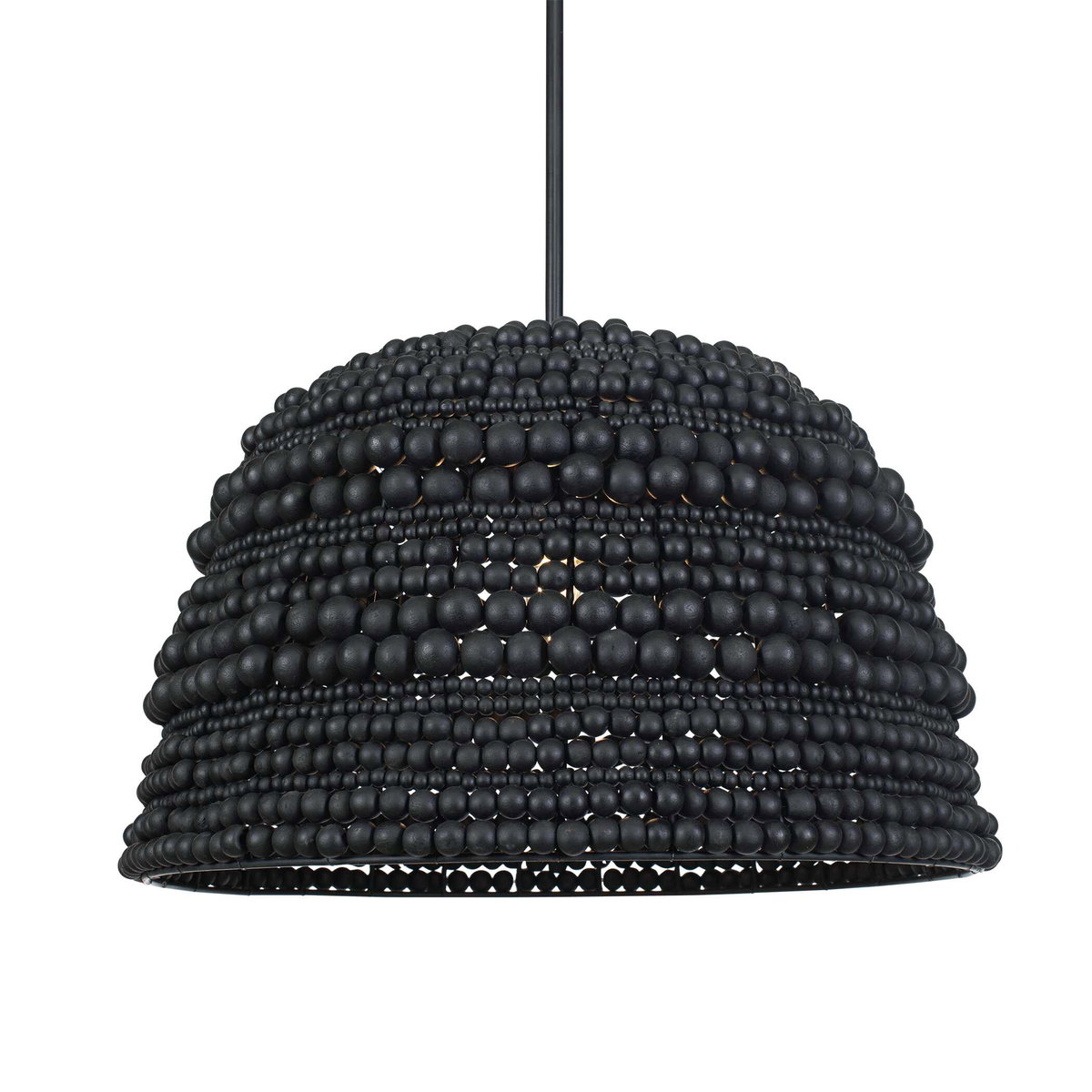 Persephone Black Bead 1 Light Pendant, Mini Light Pendant by Uttermost, 20.75" width x 13" height x 20.75" diameter x 20.25" depth View 1