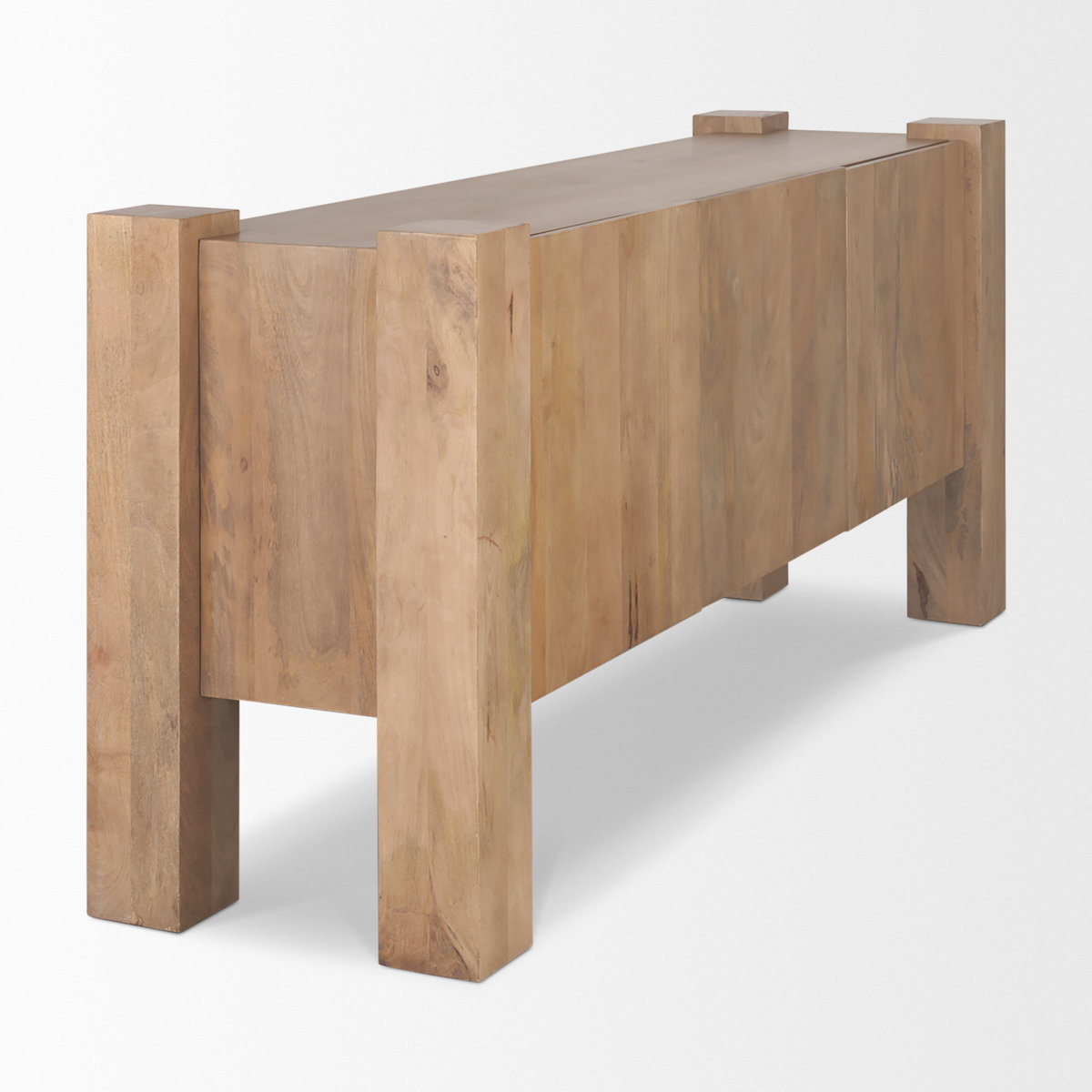 Beth Light Brown Wood with 3 Doors Sideboard, Sideboards & Buffet by Mercana, 74.5" length x 20" width x 32.75" height View 7