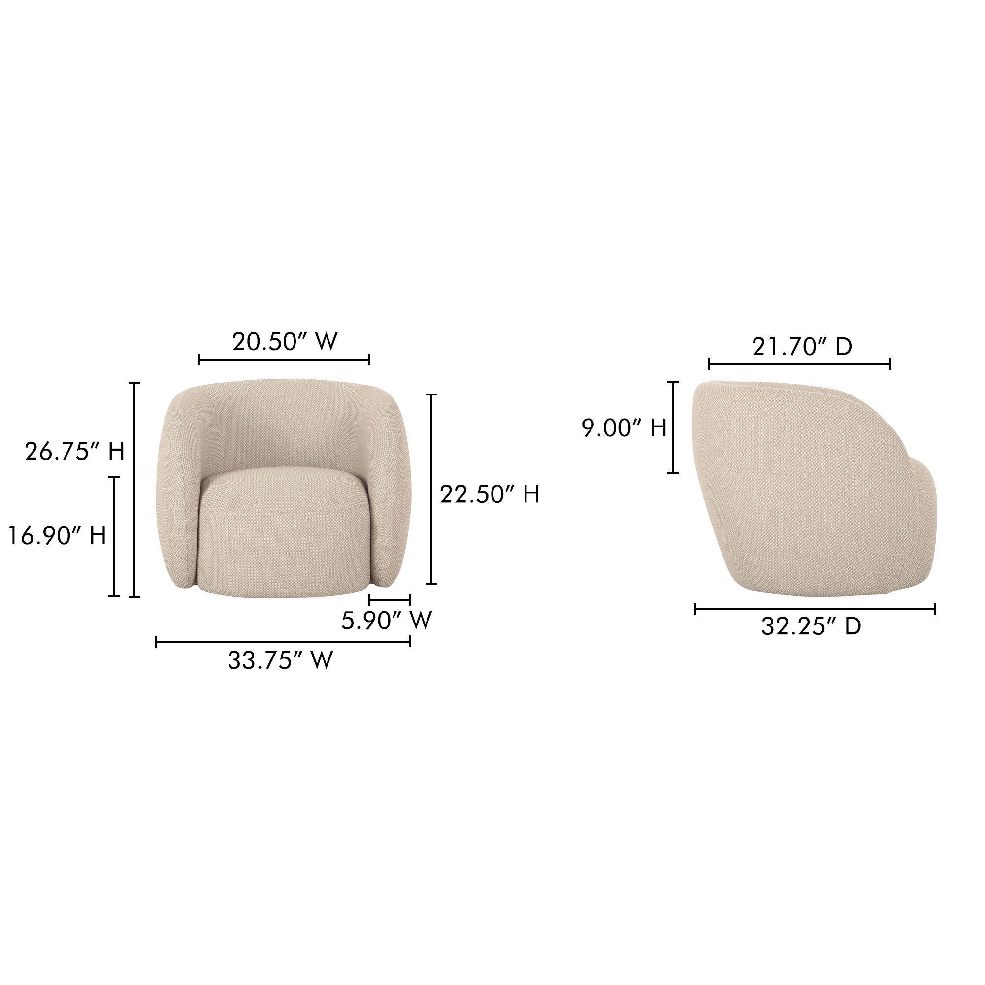 Rae Outdoor Accent Chair Beige Check large image 