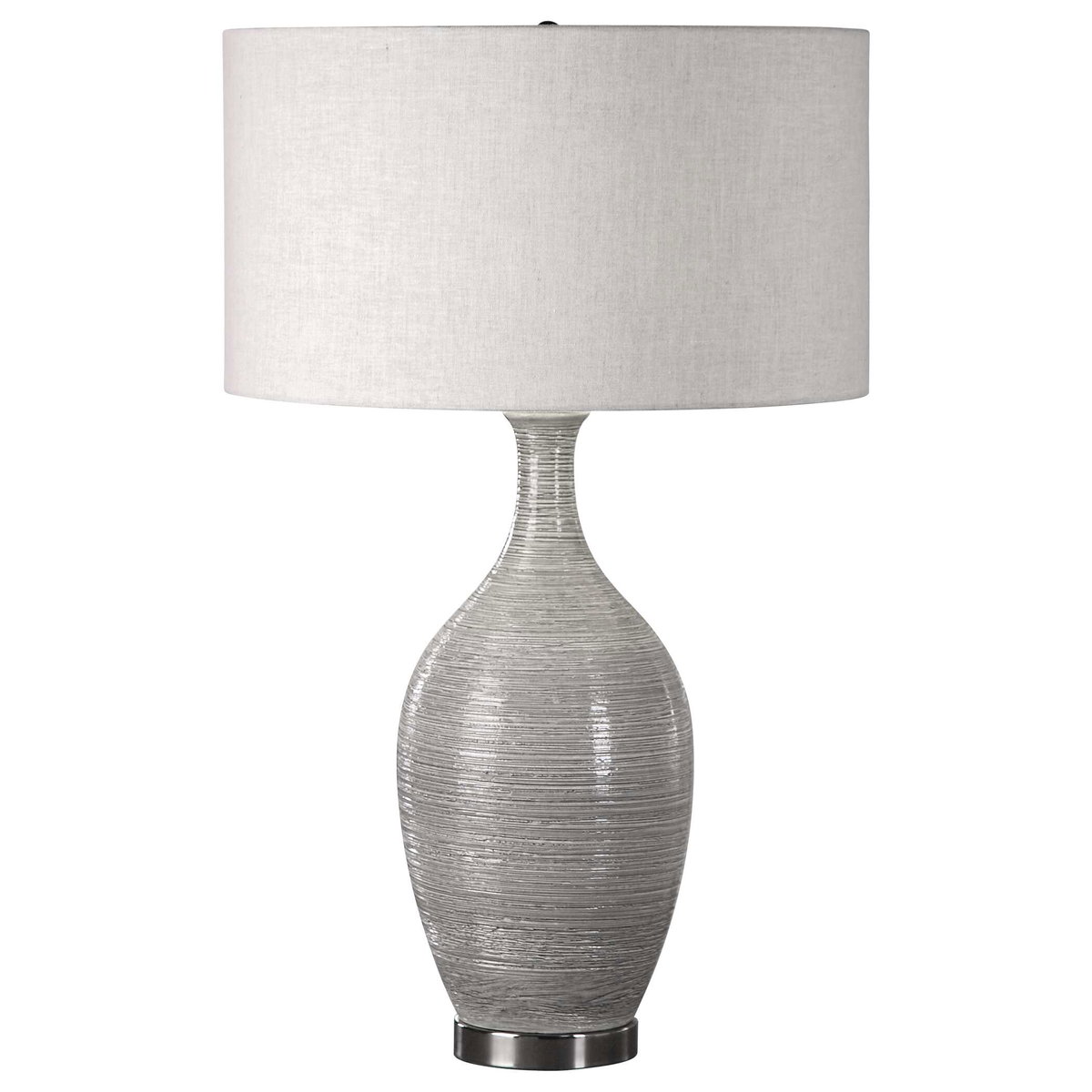 Dinah Gray Textured Table Lamp, by Uttermost, 1'7" width x 2'7" height x 1'7" depth View 5