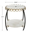 Chainlink White Marble Side Table, Furniture by Uttermost, 25.25" width x 21.75" height x 25.25" depth thumbnail 3