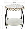 Chainlink White Marble Side Table, Side & End Table by Uttermost, 25.25" width x 21.75" height x 25.25" depth thumbnail 3