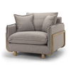 Roy II Flint Gray Upholstered and Brown Wood Frame Arm Chair thumbnail 0