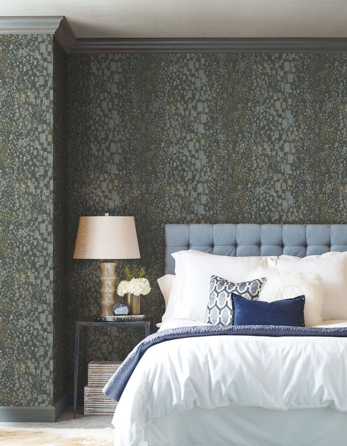 Gilded Confetti Charcoal Wallpaper