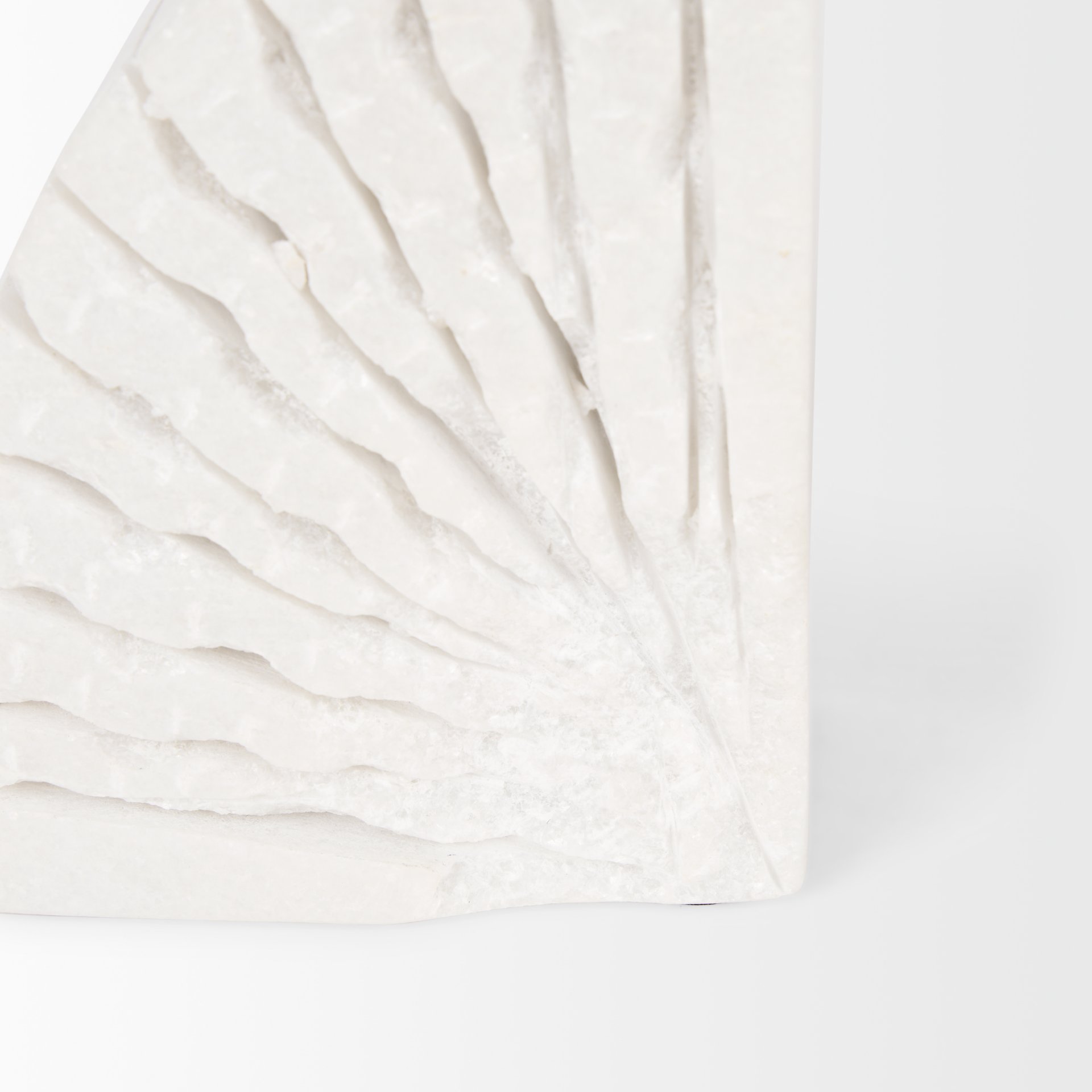 Stept White Marble Bookends with rough carving (set of 2), by Mercana, 4.5" length x 2.5" width x 5.5" height View 8