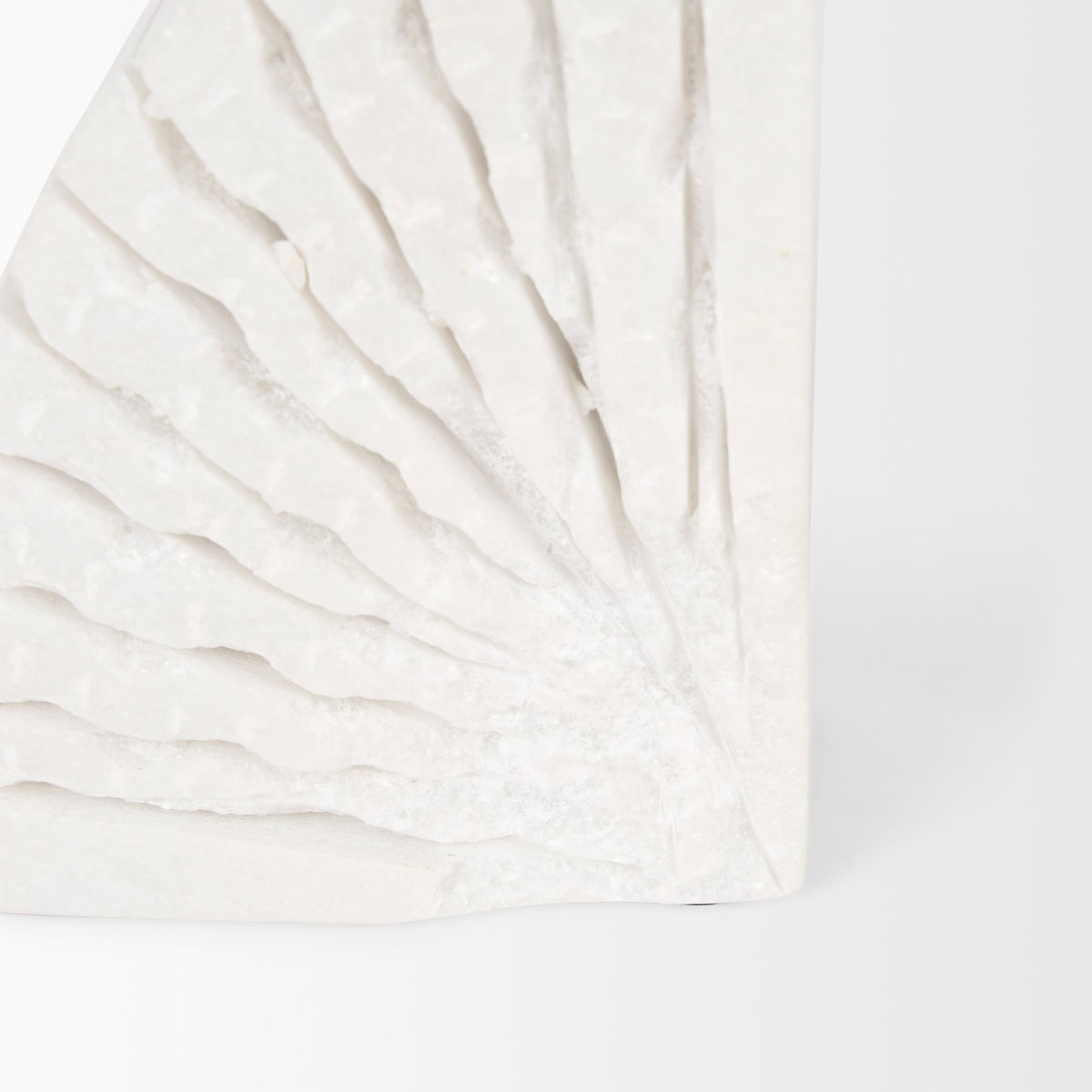 Stept White Marble Bookends with rough carving (set of 2), by Mercana, 4.5" length x 2.5" width x 5.5" height View 8