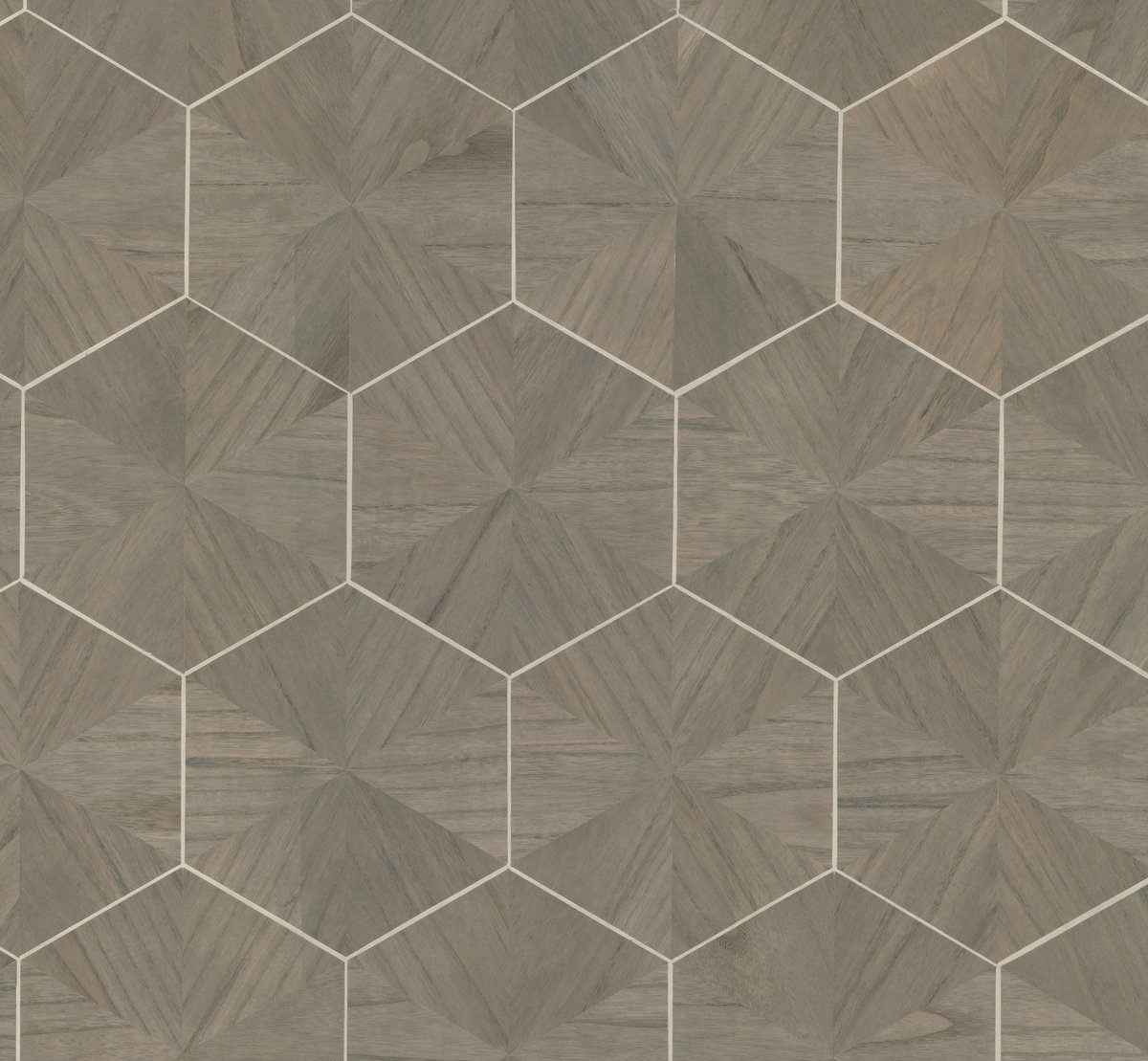 Hexagram Wood Veneer Brown Wallpaper, by York Wall, 24' length x 3' width x 0.02" depth