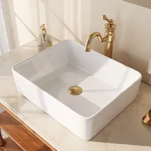 Online Designer Bathroom DV-1V031 DeerValley Ally 19" x 15" Vitreous China Rectangular Bathroom Sink Vessel Sink