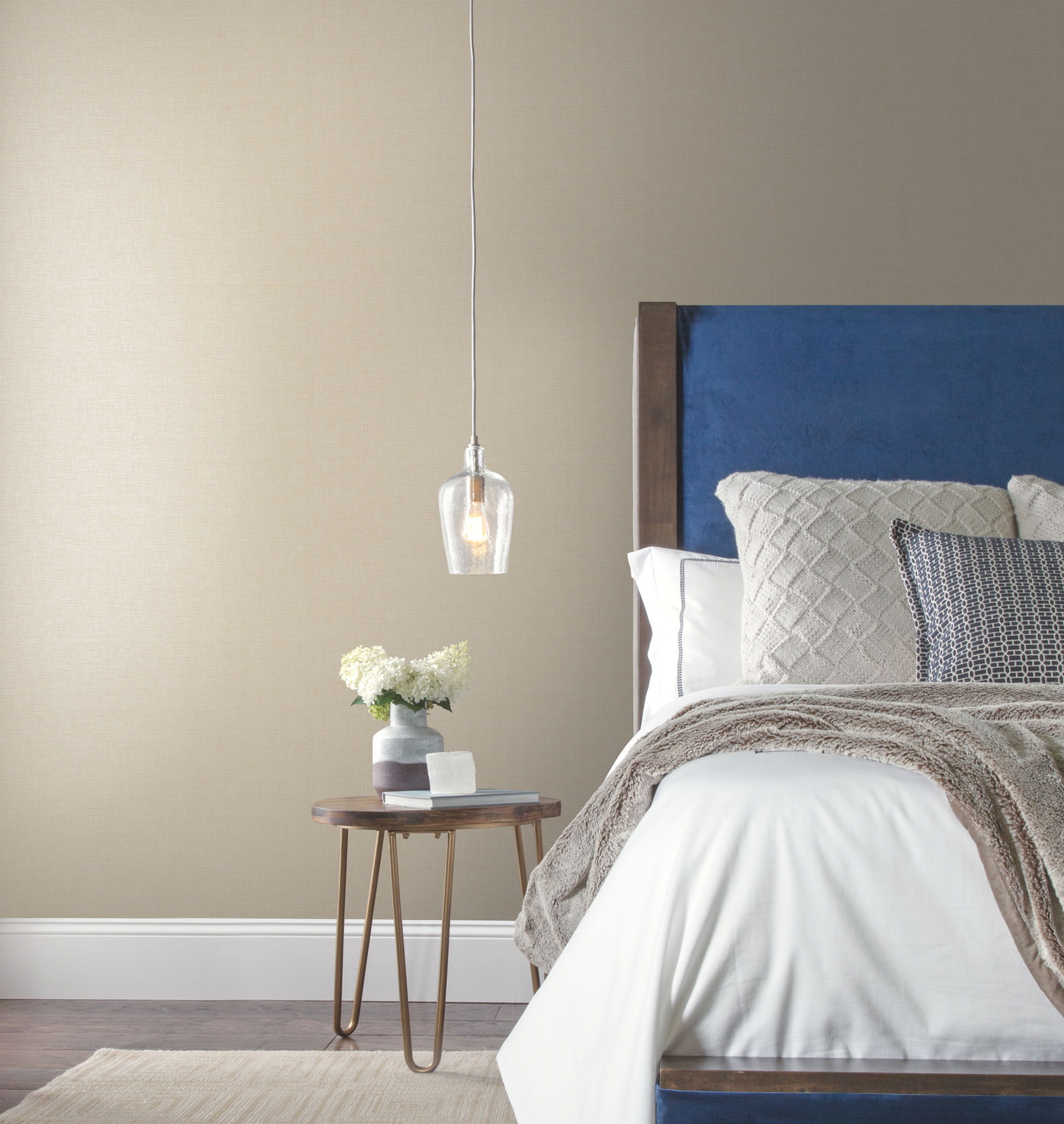 Hessian Weave Beige Wallpaper large image 