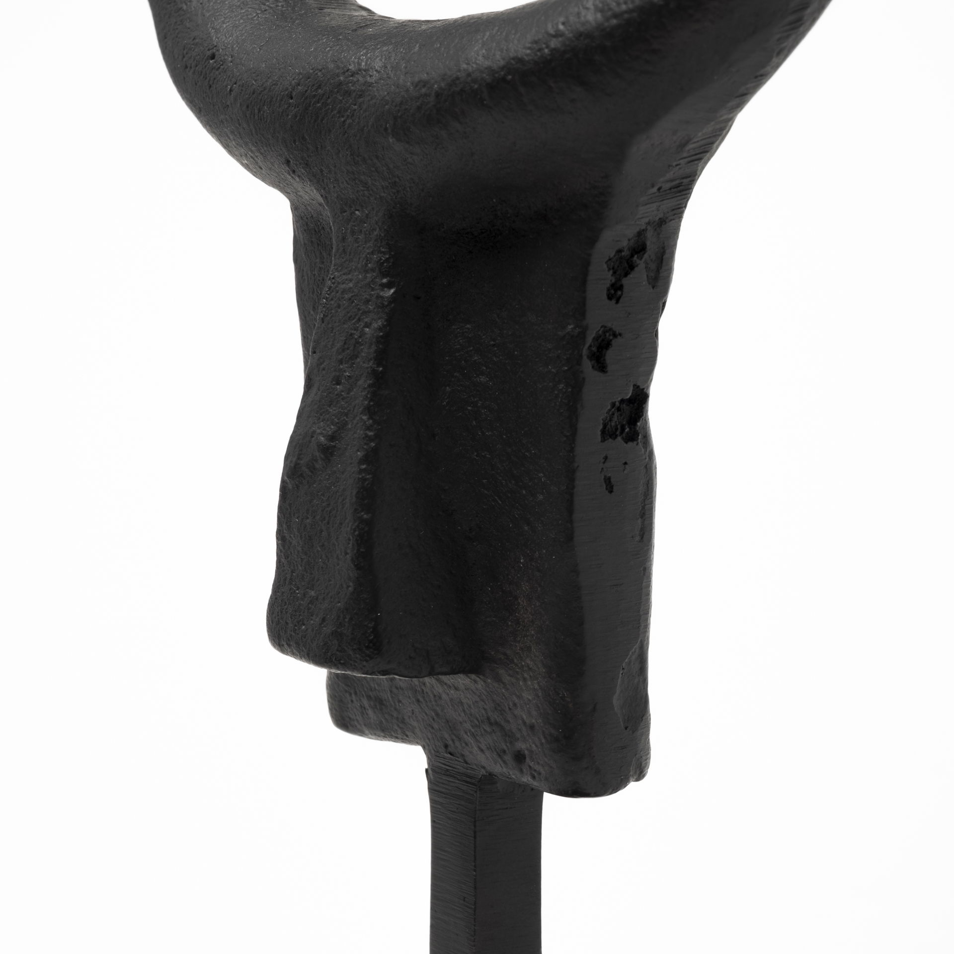 Caleb 4L x 5W Black Metal Tribal Figurine large image 