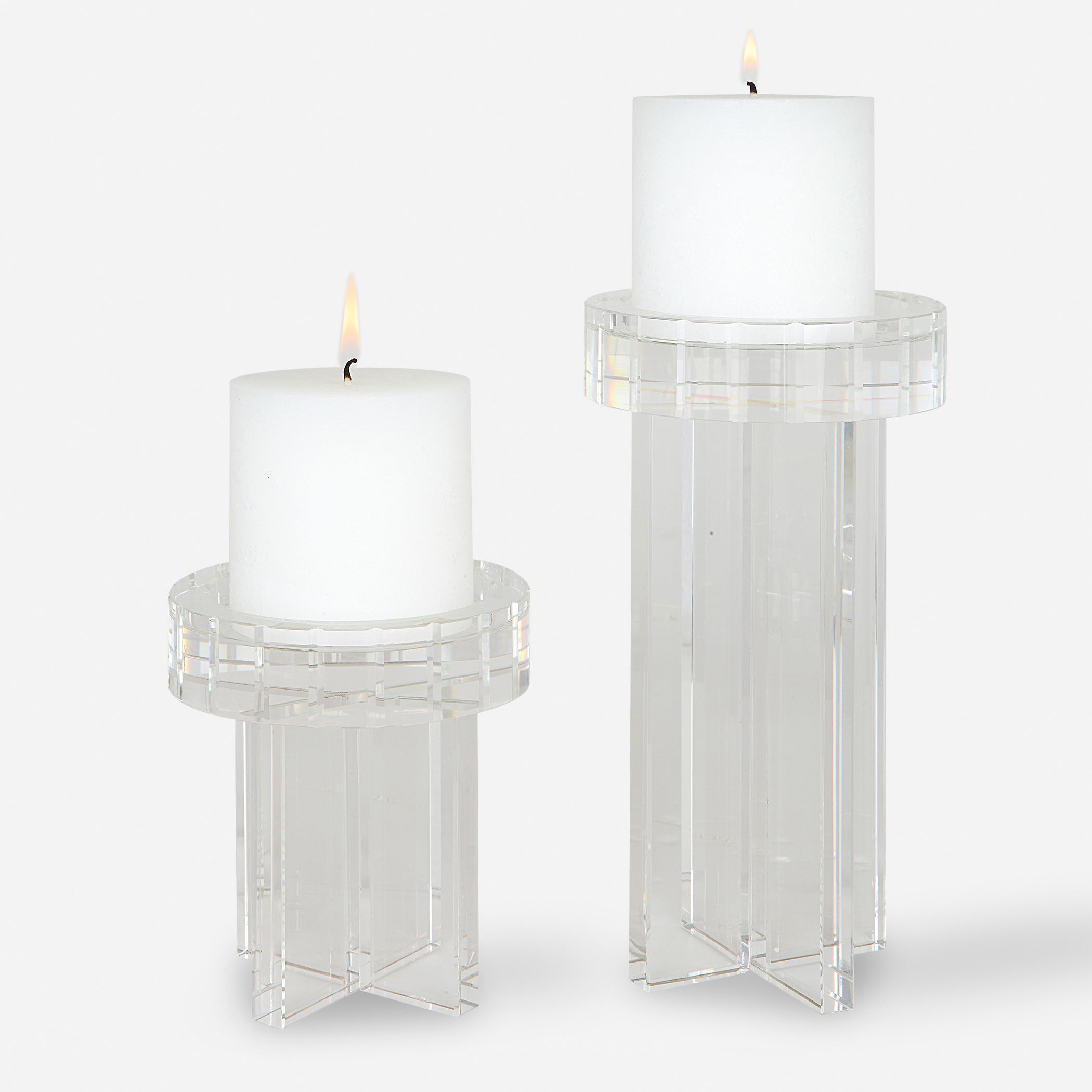 Crystal Pillar Candleholders, Set/2 large image 