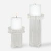 Crystal Pillar Candleholders, Set/2 thumbnail 0