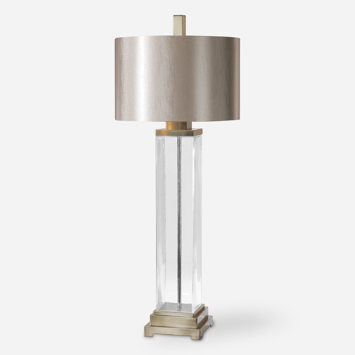 Drustan Clear Glass Table Lamp, by Uttermost, 1'5" width x 3'7.75" height x 1'5" depth View 1