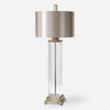 Drustan Clear Glass Table Lamp, by Uttermost, 1'5" width x 3'7.75" height x 1'5" depth thumbnail 1
