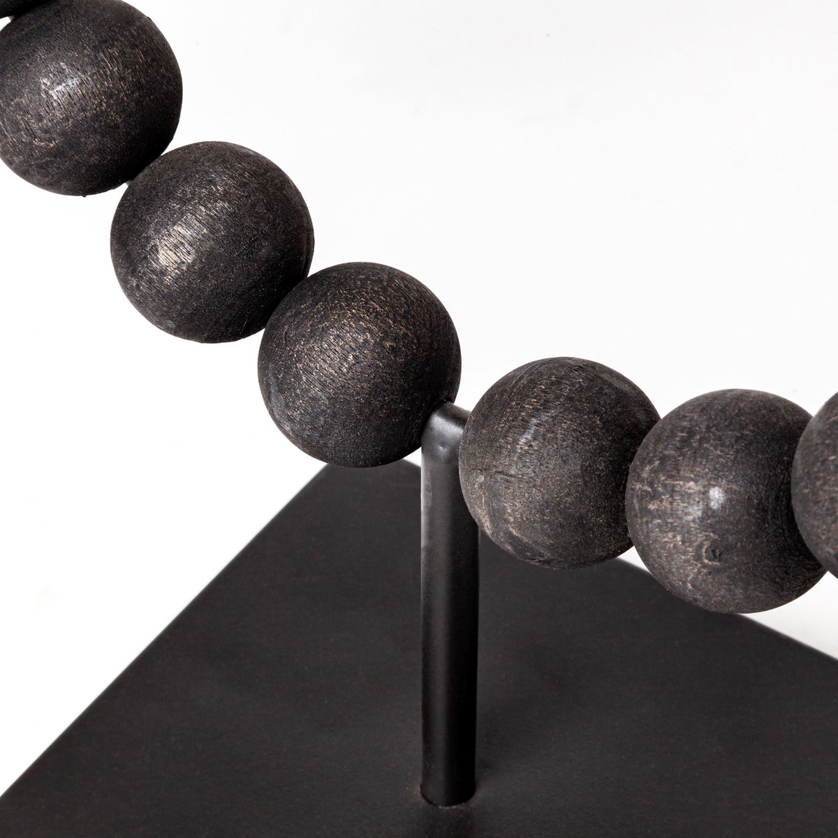 Tulane I (Small) 9L x 5W Black Beaded Broken Sphere Decorative Object, by Mercana, 9.45" length x 4.53" width x 11.61" height View 7