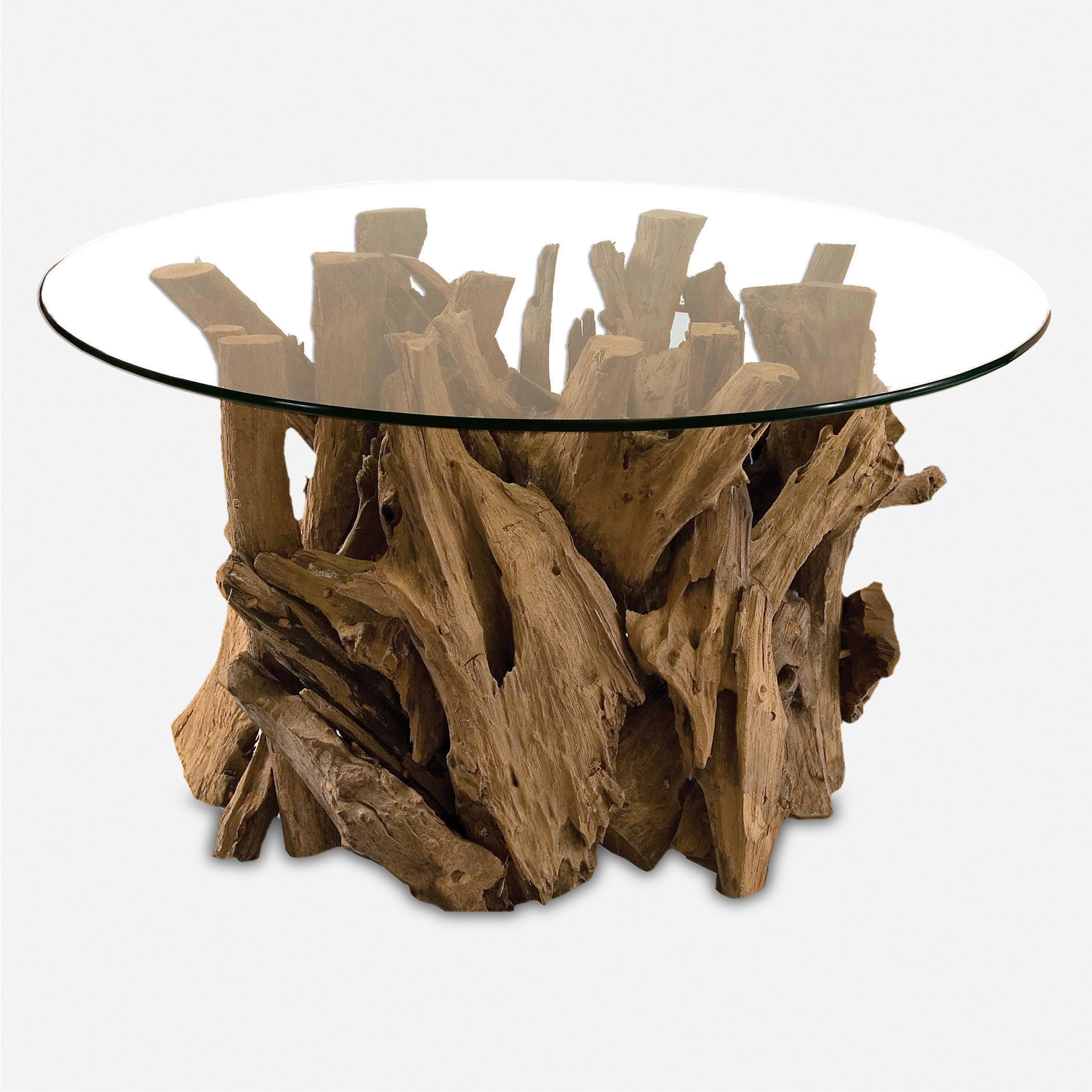 Driftwood Glass Top Cocktail Table large image 