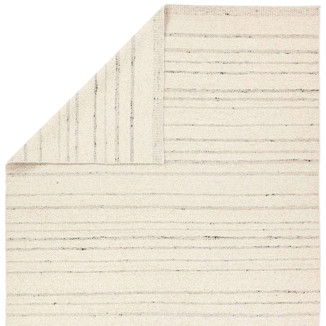 Jaipur Living Rya LEO09 Handmade Stripes Ivory and Grey Area Rug (10'x14') large image 