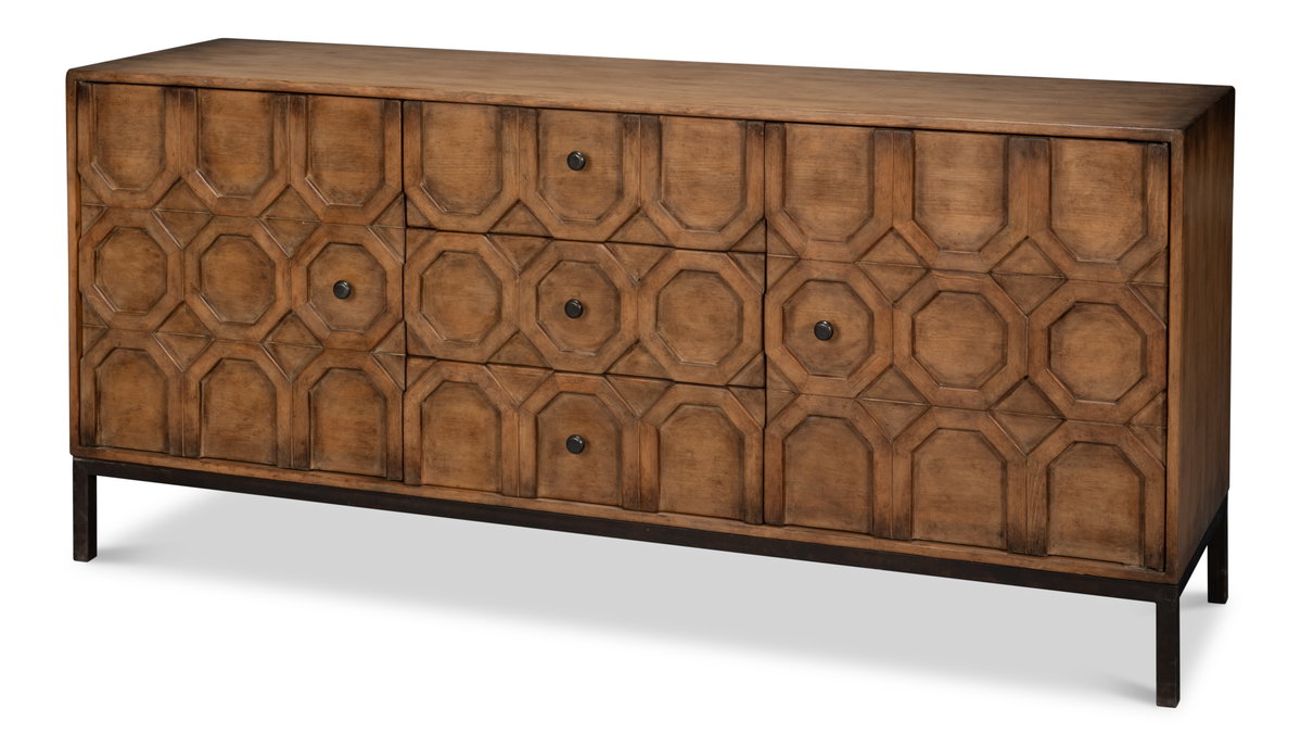 Becket Sideboard  Brown, by Sarreid, 1'8" length x 6'2" width x 2'9" height View 1
