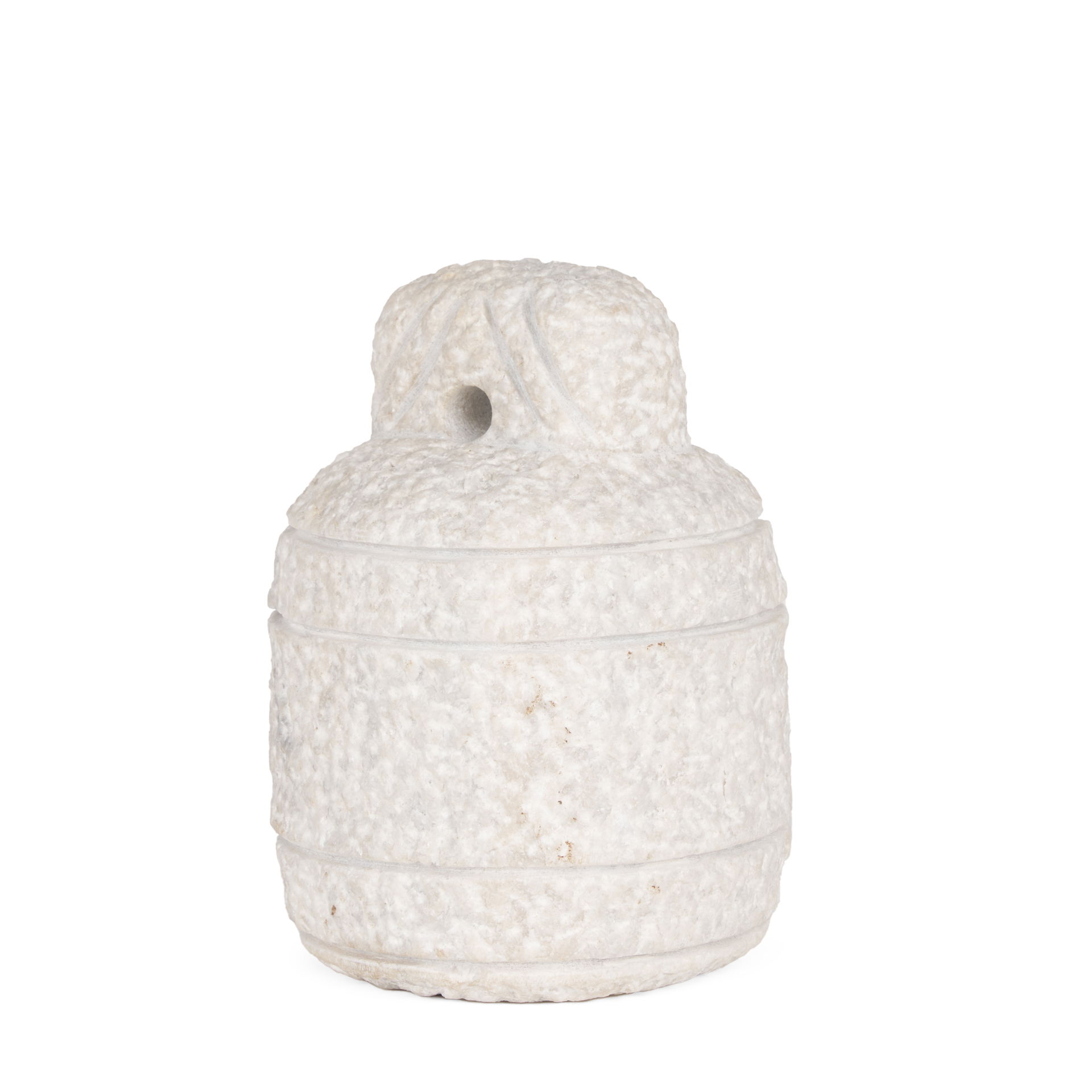 Irina Small White Marble Door Stopper, Decorative Object by Mercana, 6" length x 6" width x 8" height View 1