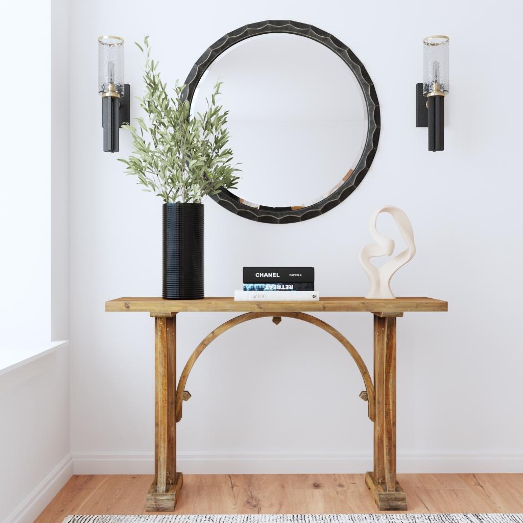 Scalloped Edge Round Mirror large image 