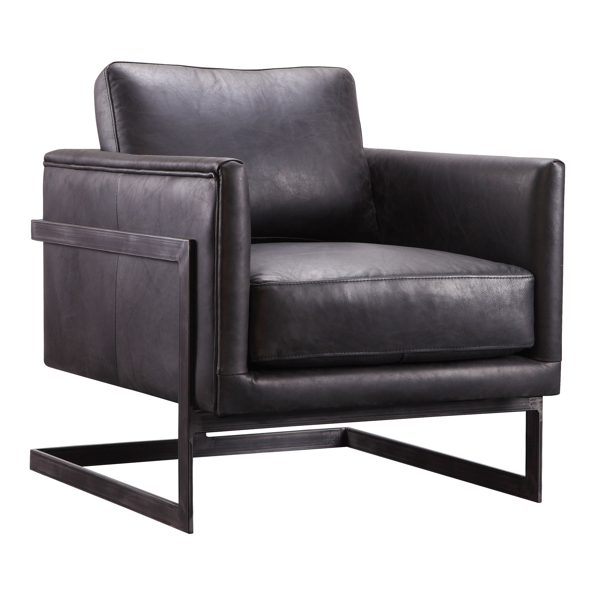 Luxley Club Chair Black, Accent Chair by Moe's Home, 27" width x 30" height x 31" depth View 2