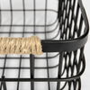 Marius 20.9L x 15.2W x 12.2 Set of Two Matte Black Metal with Rope Trim Rectangular Baskets thumbnail 4