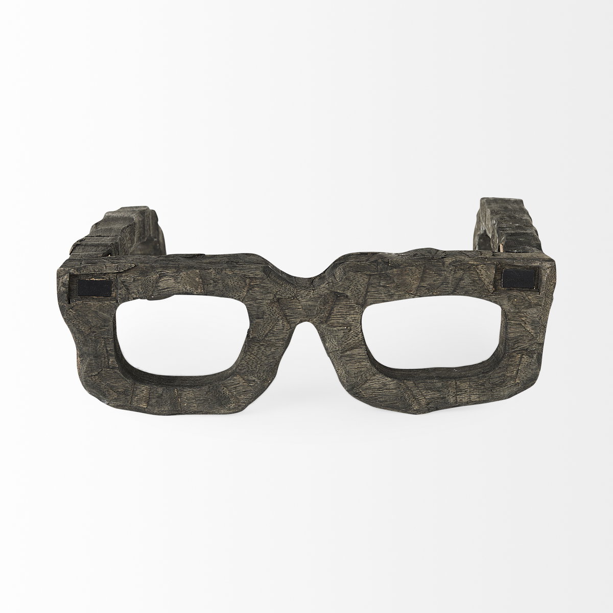 Elliot 13L x 14W Brown Wooden Eyeglasses, Decorative Object by Mercana, 13.39" length x 13.78" width x 4.75" height View 6