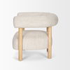 Gianna Open Back Light Brown Wood with Oatmeal Fabric Accent Chair, by Mercana, 37.4" length x 30.71" width x 28.35" height thumbnail 4