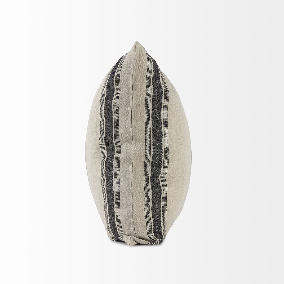 Hattie 20L x 20W Beige and Black Fabric Striped Decorative Pillow Cover, by Mercana, 20" length x 20" width x 0.2" height View 7