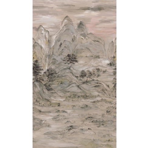Misty Mountain Taupe Wall Mural