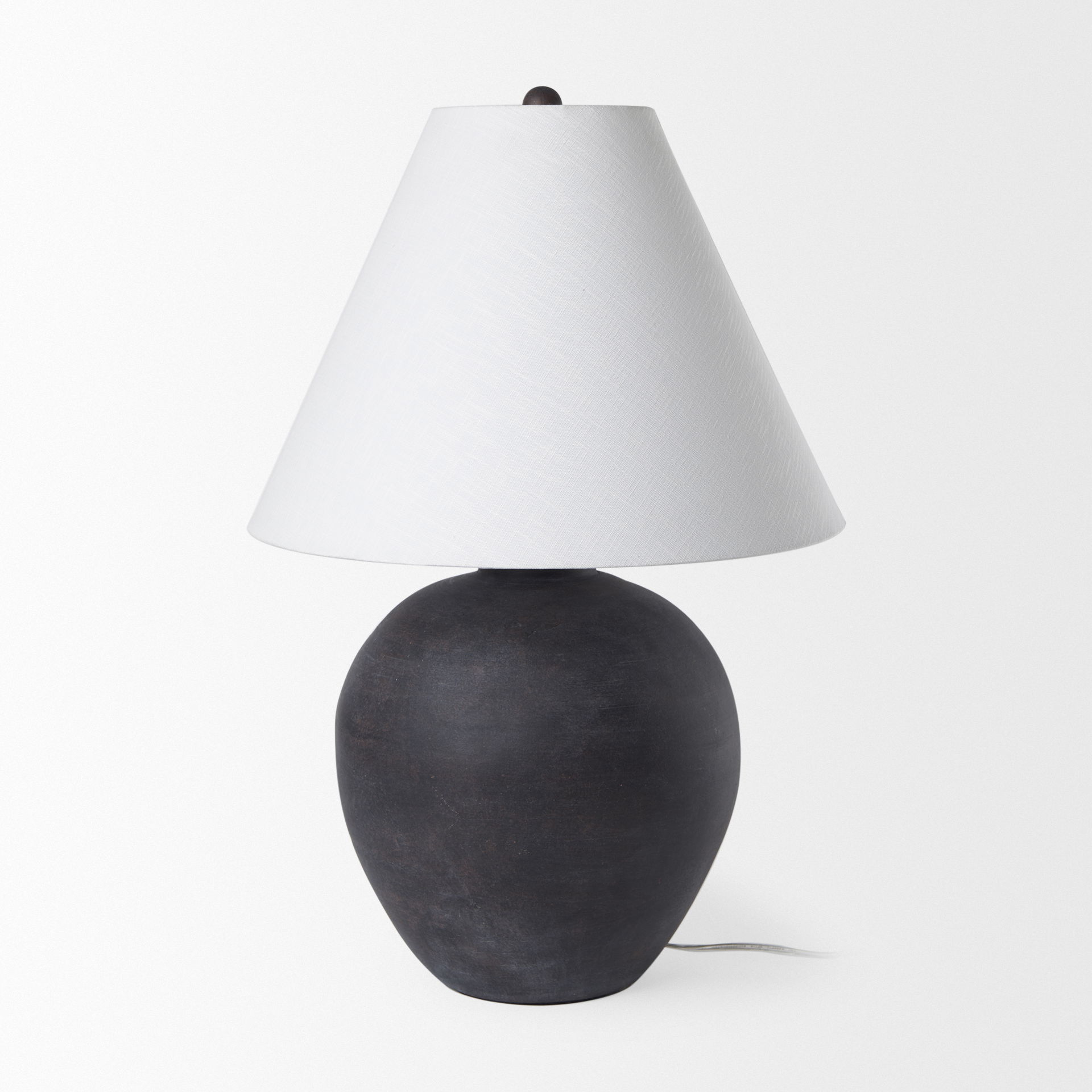 Marvin Black Ceramic Table Lamp, by Mercana, 18" length x 18" width x 27.5" height View 4