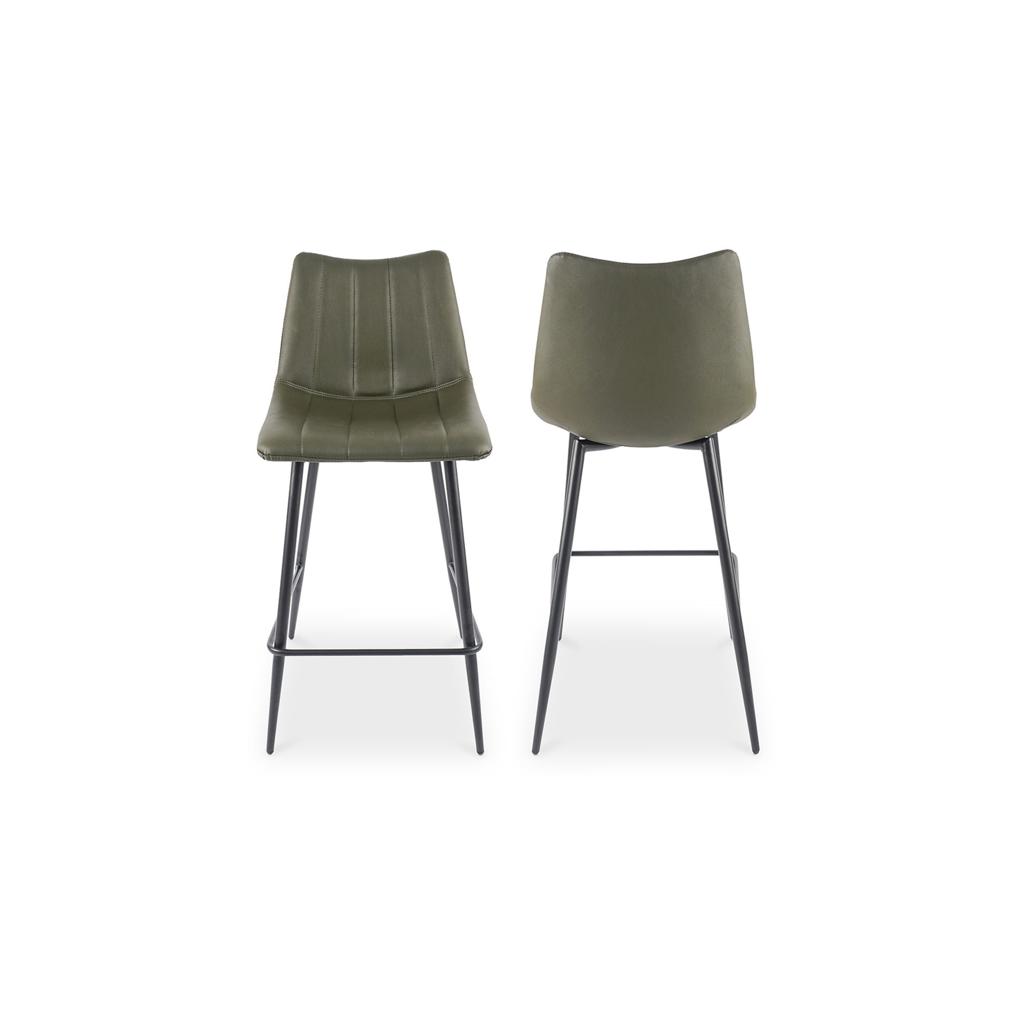 Alibi Counter Stool Dark Green - Set Of Two, Counter & Bar Stool by Moe's Home, 17.7" width x 37" height x 20" depth View 3