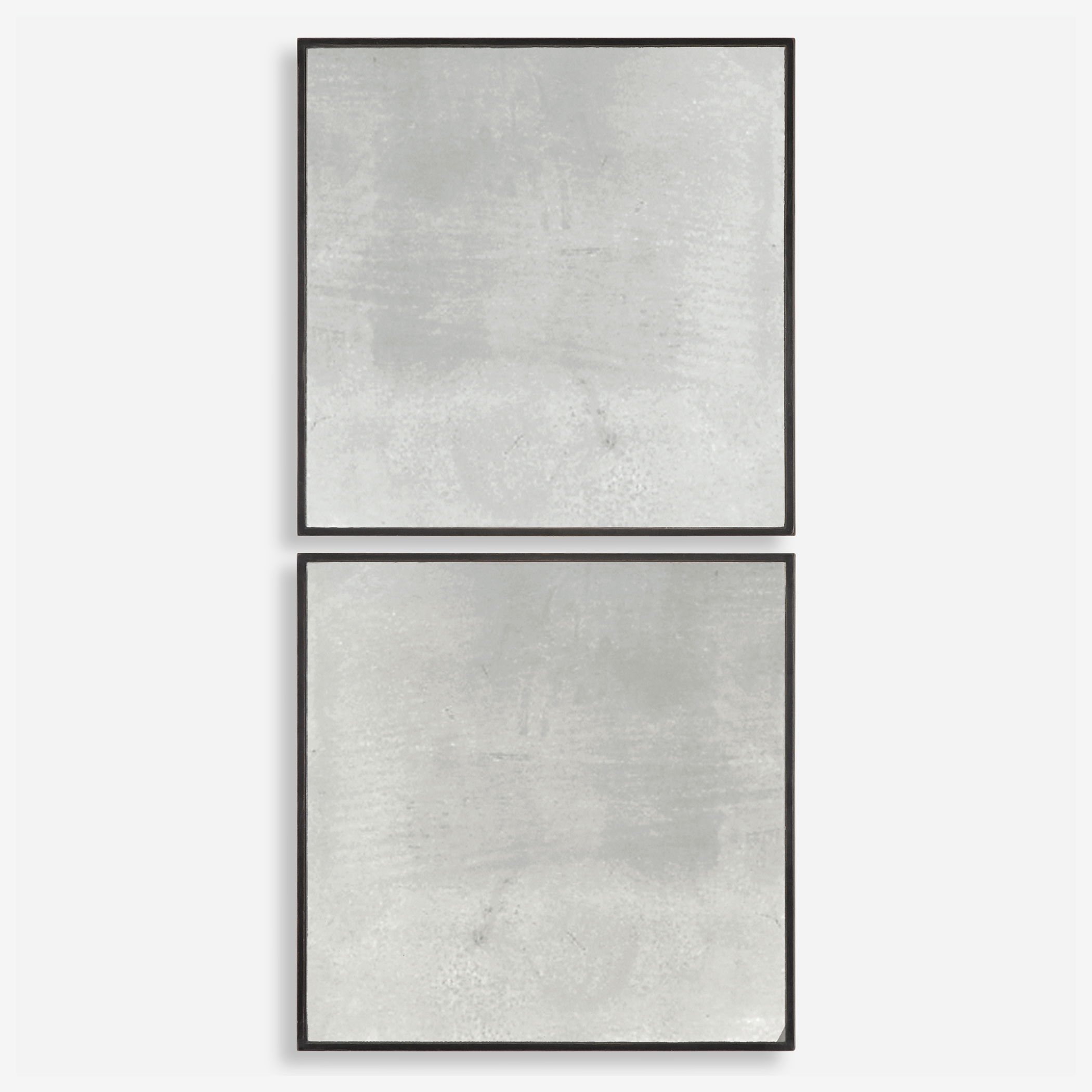 Matty Antiqued Square Mirrors Set/2, by Uttermost, 23.5" width x 23.5" height x 1" depth View 1