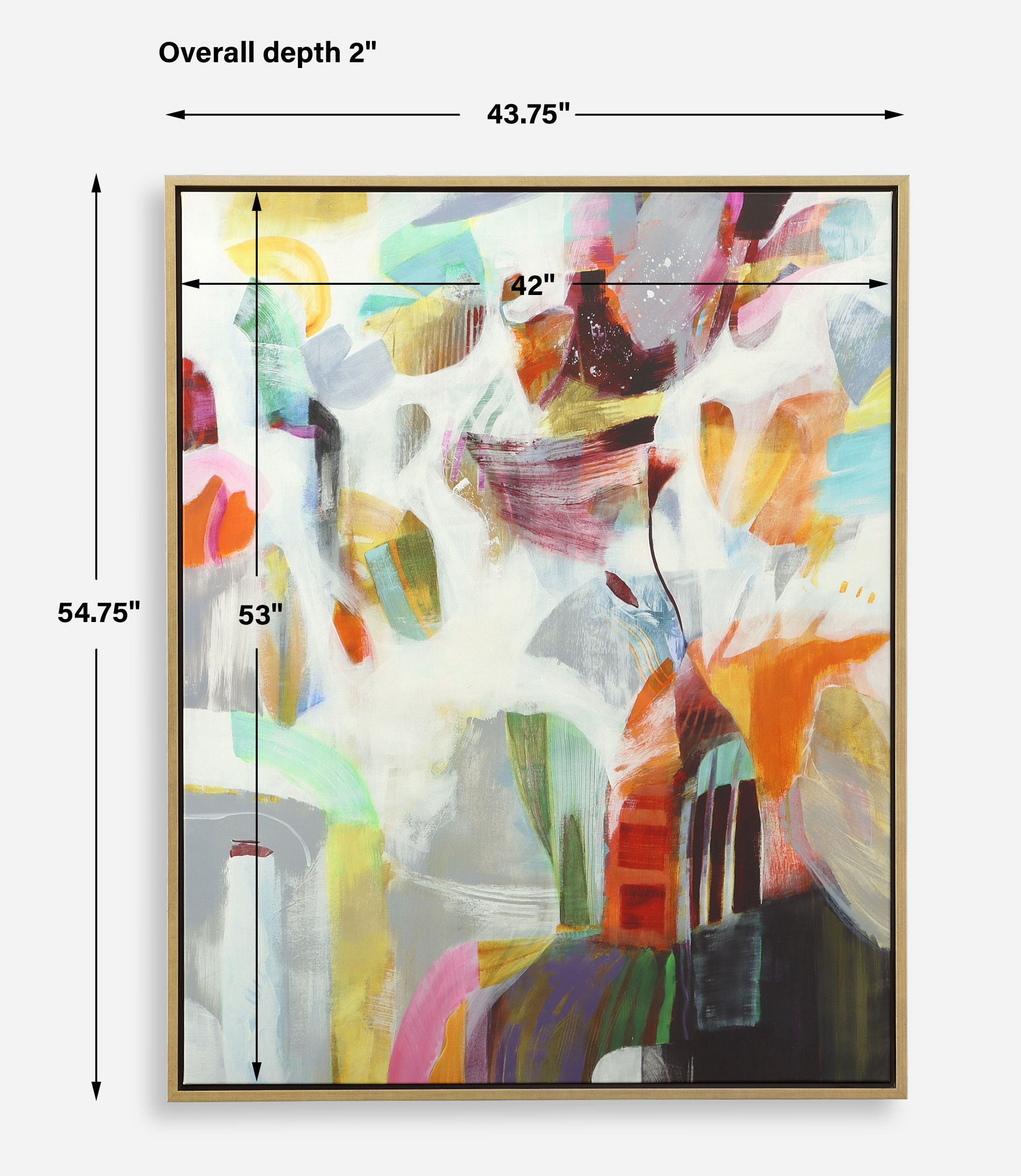 Renewal Framed Abstract Art, Painting by Uttermost, 43.75" width x 54.75" height x 2" depth View 3