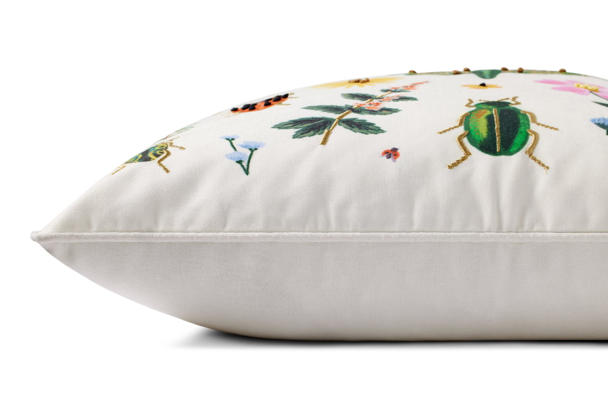 Rifle Paper Co. x Loloi Curio Pillow, Decorative Pillow, 22" length x 22" width View 4