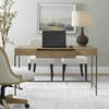 Aristotle Natural Wood Modern Desk, by Uttermost, 52" width x 30" height x 20" depth thumbnail 5