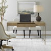 Aristotle Natural Wood Modern Desk, by Uttermost, 52" width x 30" height x 20" depth thumbnail 5