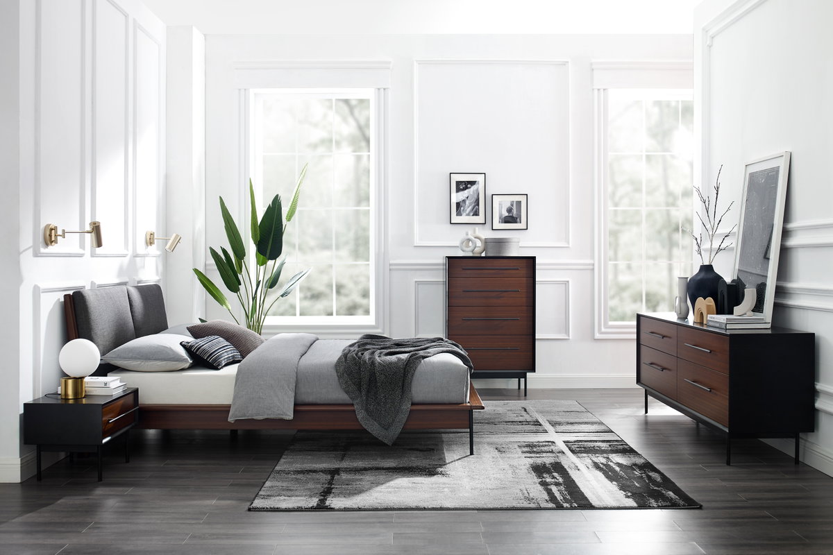 Park Avenue Queen Platform Bed with Fabric, Ruby, by Greenington, 92" length x 69.5" width x 36" height View 9